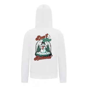 Everyday Kids Christmas Collection Don’t Stop Believin’ Zip Up Hoodie – Holiday Snowman Sweatshirt - 1 of 4