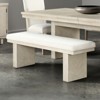 Vynxaria 59"W Contemporary Modern Farmhouse Bench Natural Light Wood Tone, Rubberwood/Engineered Wood Build - 2 of 4