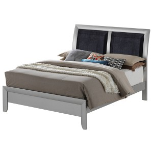 Full Size Platform Bed with Upholstered Headboard for Bedroom - 1 of 4