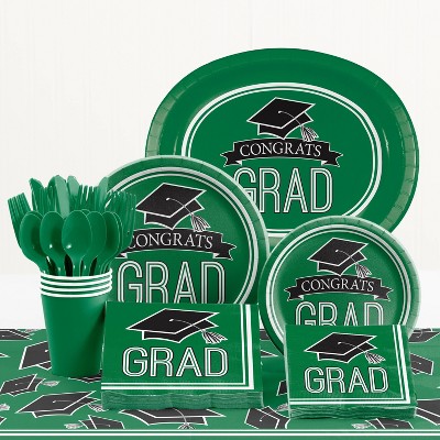 Graduation School Spirit Green Party Supplies Collection