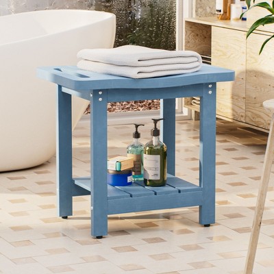 Sonkuki HIPS Waterproof Shower Benches for Inside with Shower Head Holder for Spa, Bath, Shaving Legs