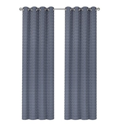 Kate Aurora 2 Pack Amari Contemporary Lattice Light Filtering Grommet Top Window Curtain Panels