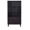 PAGED Tall Bookshelf with LED Lighting Modern Bookcase with 2 Glass Doors and 1 Drawer for Living Room, Study Room - 3 of 4