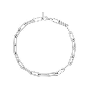 Pompeii3 Yasmine 6mm Paperclip Anklet Silver Plated 10" Length - 1 of 4