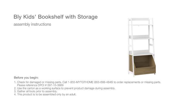 Bly Kids&#39; Bookshelf with Storage White - Pillowfort&#8482;, 2 of 10, play video