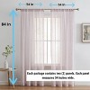 HLC.ME Penelope Faux Linen Textured Privacy Sheer Light Filtering Rod Pocket Curtains Panels, Set of 2 - 4 of 4