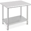 Stainless Steel Work Table, NSF Commercial Grade, Adjustable Shelf, Silver - 2 of 4