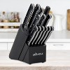 Skandia 14pc Stainless Steel Aldis Block Cutlery Set: Knife Sets with Block, Chef & Utility Knives, Sharpener, ABS Handles - 2 of 4