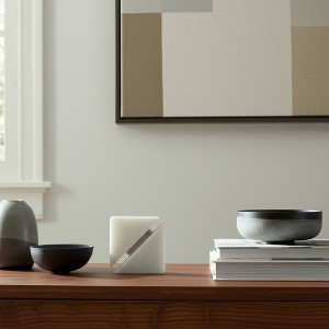 Stone Marble Modern Abstract Geometric Sculpture, Contemporary Accent Cube Handcrafted, Carved Stonework Tabletop Art Display for Home Décor - 1 of 4