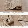 Small Bathroom Rug 2'x 3' Hand - Woven Tan Cotton Reversible Washable Kitchen Foyer Bedroom Back Door Decor Modern - 2 of 4