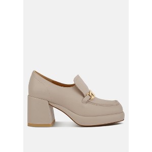 Morgan Metallic Embellishment Leather Platform Loafers - 1 of 4