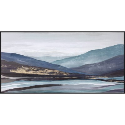 48" x 24" Panoramic Landscape Hand Embellished Framed Wall Canvas Gold - Tyler & Finn