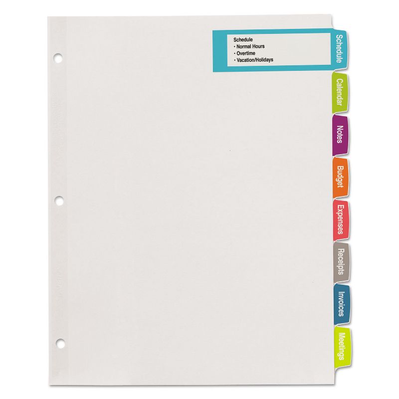 Avery Big Tab Large White Label Tab Dividers 8-Tab Letter 14441, 3 of 8