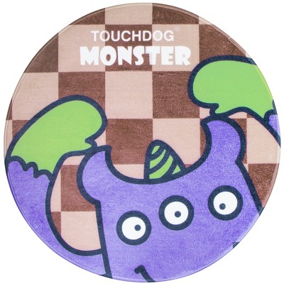 Touchdog Cartoon Three-eyed Monster Rounded Cat and Dog Mat, Purple
