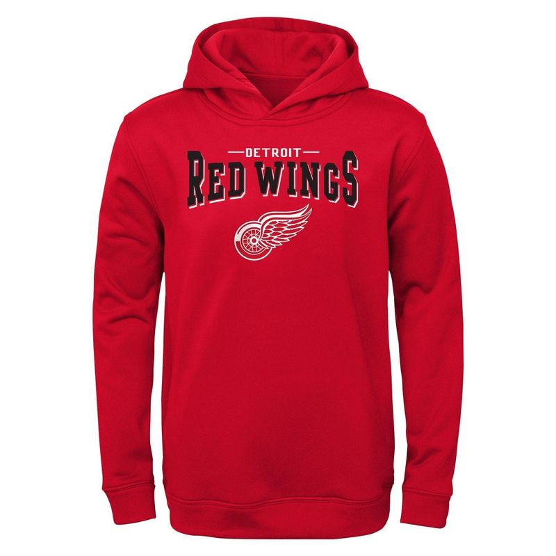 NHL Detroit Red Wings Boys&#39; Poly Core Hooded Sweatshirt, 1 of 2