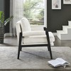 Chenille Upholstered Mid-Century Modern Accent Armchair with Removable Back Cushion, Soft Cushioned Seat and Solid Acacia Wood Frame - 3 of 4