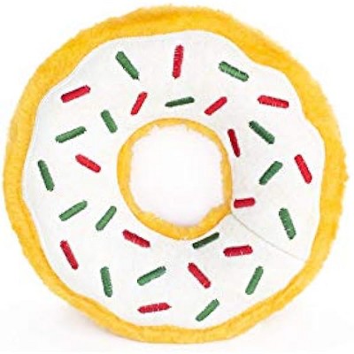 ZippyPaws Original Donutz Christmas Dog Toy - Plush Squeaky Holiday Dog Gifts for Small & Medium Puppy Dogs, Interactive H...