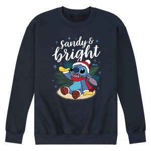 Men's - Lilo and Stitch - Sandy and Bright Christmas Graphic Fleece Sweatshirt - 1 of 4