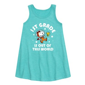 - Peanuts - 1st Grade Is Out Of This World Graphic Sleeveless Aline Dress - 1 of 4