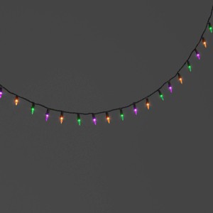 100ct LED Tri Color Halloween Indoor Outdoor Miniature String Lights Purple/Teal/Black - Hyde and EEK! Boutique™ - 1 of 4