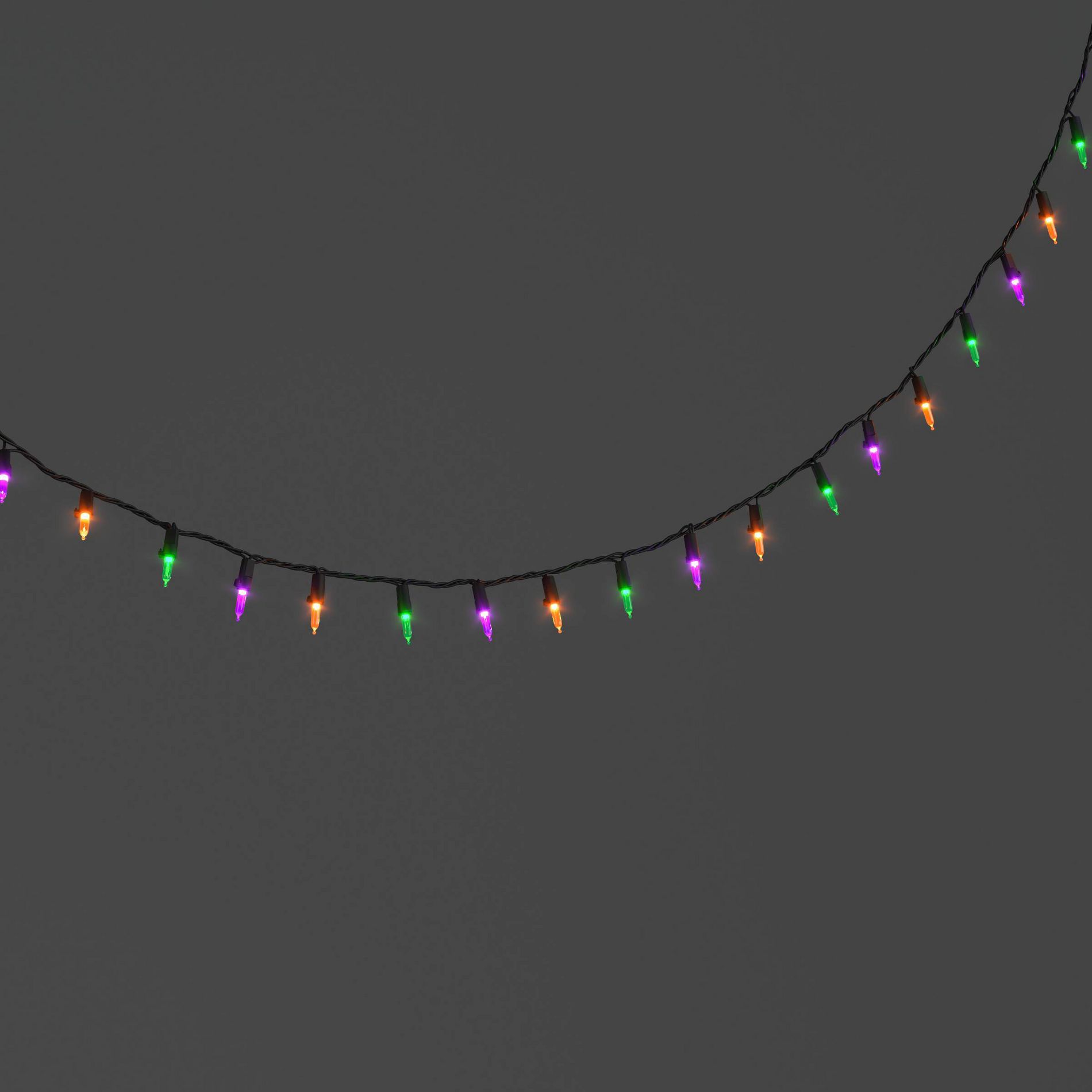 100ct LED Tri Color Halloween Indoor Outdoor Miniature String Lights Purple/Teal/Black - Hyde and EEK! Boutique™