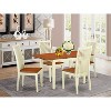 HomeStock 5-Pc Buttermilk and Cherry Solid Wood Top - Dining Room Set - Seats 4 - 2 of 4