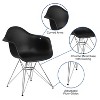 Emma and Oliver Plastic Accent Dining Chair with Arms and Chrome Base - 3 of 4