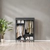Freestanding Portable Closet Organizer, 65 Inch Heavy Duty Wardrobe Closet with Cover Closet Storage 2 Hanging Rails, 3 Shelves, 4 Side Pockets - 3 of 4