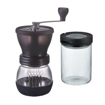 Hario Skerton Plus Ceramic Coffee Mill and Sealed Coffee Canister