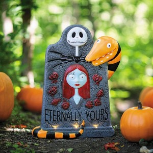 Disney Halloween The Nightmare Before Christmas Light-Up Tombstone - Gray - 1 of 2