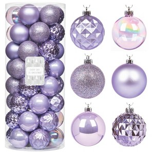 Every Day is Christmas Round 50ct 2.24"/57mm Shatterproof Christmas Tree Ornaments Set, Christmas Tree Balls Decoration - 1 of 4