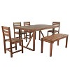 Janey 6-piece Acacia Wood Patio Dining Set, Outdoor Furniture with Removable Cushions, Ergonomic Chairs and Bench - Maison Boucle - 2 of 4