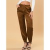 INSPIRE CHIC Women's Drawstring Elastic Waist Ankle Length Satin Joggers Pants with Pocket - 2 of 4