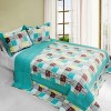 Slickblue Full/Queen 3PC Cotton Quilt Set, Reversible Vermicelli Quilted, Multi Design Options, Includes Shams - 2 of 4