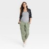 Over Belly High-Rise Maternity Joggers - Isabel Maternity by Ingrid & Isabel™ Green - image 3 of 4