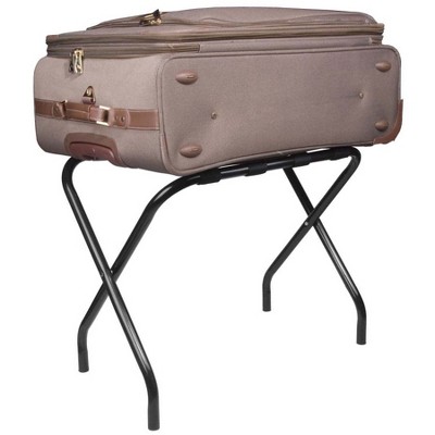Kings Brand Furniture Ortman Folding Luggage Rack, Stylish Suitcase Stand, Black