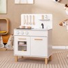 Costway Kids Kitchen Playset with Light up Stove & Cooking Sounds Oven Sink Faucet White/Pink - 4 of 4