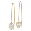 Black Bow Jewelry 9 x 45mm 14k Yellow Gold & White Rhodium Heart Threader Earrings - 2 of 4