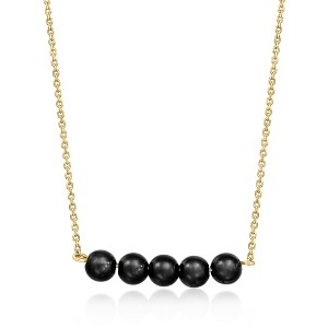 Ross-Simons 4-4.5mm Onyx Bead Necklace in 14kt Yellow Gold Size 16 - 1 of 2