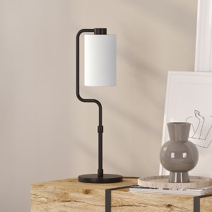 Hudson and Canal 24" Tall Table Lamp with Fabric Shade - 1 of 4
