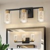 DORESshop 3-Light Black Gold LED Vanity Light, Glass Shade 3.54in D x 4.72in H, Tri-Color Dimmable - 2 of 4