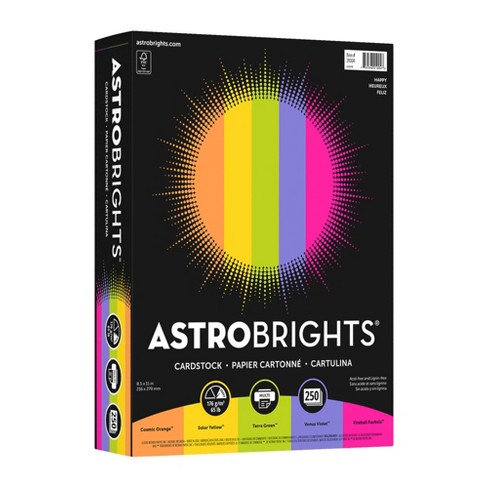  Astrobrights 99904 Color Cardstock -Inch Bright-Inch  Assortment, 8 1/2 X 11, 5 Colors, 65Lb, 250 Sheets : Arts, Crafts & Sewing