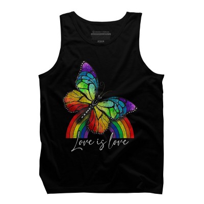 Adult Design By Humans Love is Love Butterfly Rainbow Pride By SummerFunnyTank Top