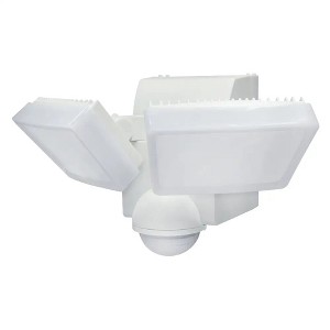 IQ America Motion Security Flood Light, Battery-Powered, 800 Lumen LED, Wall/Eave Mount for Closet, Shed, Attic, Workshop, Grill, White - 1 of 4