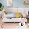 Garvee Twin Size Daybed Frame Heavy Duty Metal Slats Mattress Foundation Platform Sofa Bed with Headboard for Bedroom, Black/Pink - 4 of 4