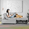 Erommy 3-in-1 Sleeper Sofa Chair Bed , 5-position Adjustable Backrest Pull Out Sofa Bed with Faux Linen Sofa Fabric - 2 of 4