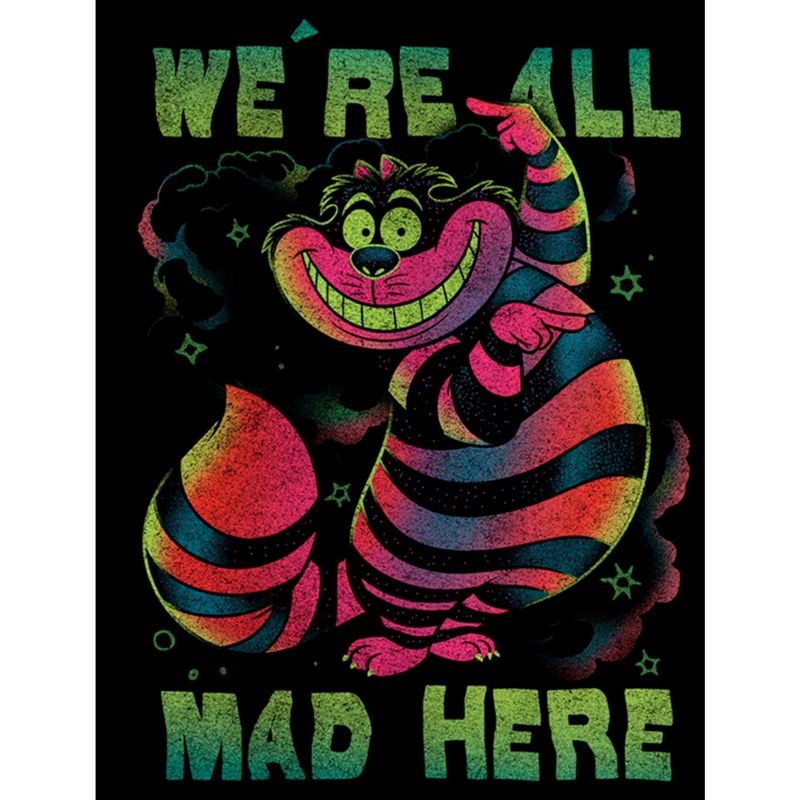 Juniors Womens Alice in Wonderland Rainbow Cheshire Cowl Neck Sweatshirt, 2 of 5