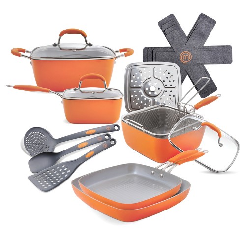 MasterChef 4 Piece Cookware Set, Sauce Pan with Lid and 2 Frying Pans 