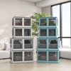 FONTOI 3PCS Stackable Storage Bins with Lids, Collapsible Multi-functional Storage Cabinet with Wheels, White, 16.5"*13.5"*23.5" - 4 of 4
