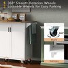 Vynxaria Kitchen Island w/ Foldable Counter Top, Rolling Kitchen Storage Cart w/ Slide Shelf, Drawer, Wheels for  Living Room, Dining Room, White - 4 of 4